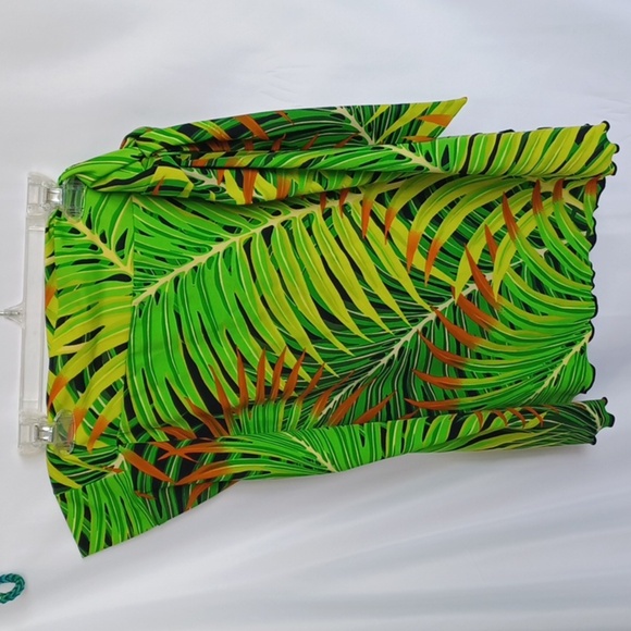 Swim by Chuck Handy Palm Print Swimsuit Sarong Skirt,sz 10 - Picture 1 of 7